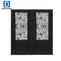 Fangda wrought iron glass door insert for fiberglass door